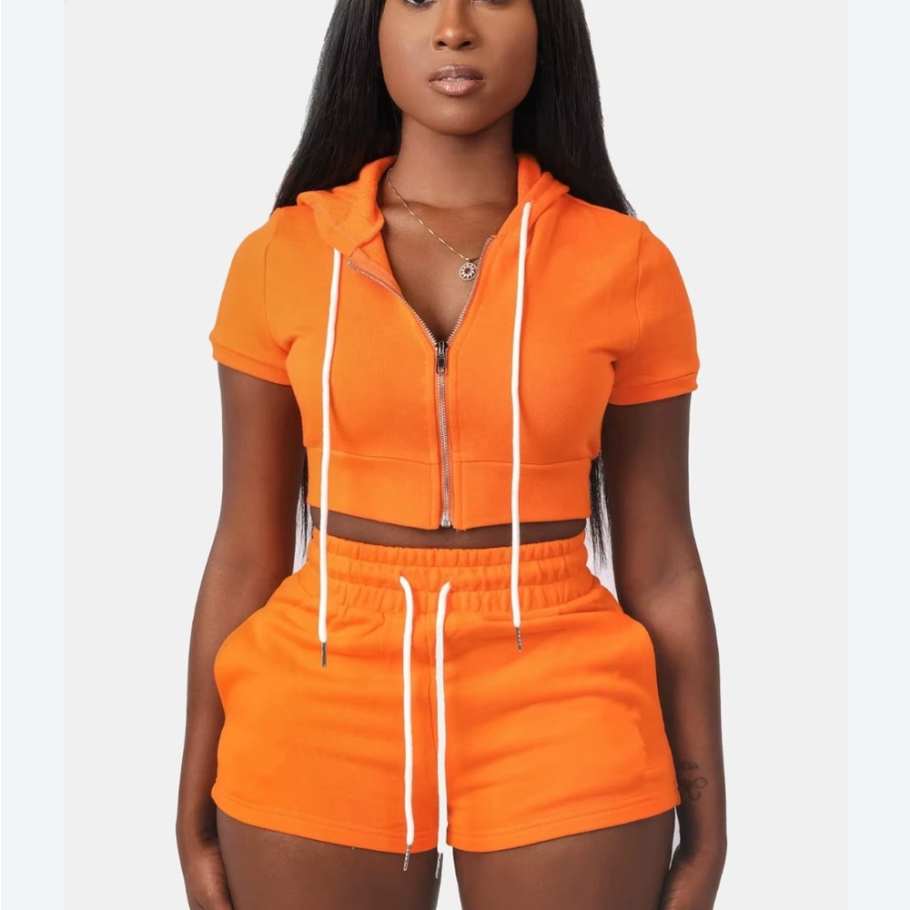 Vibrant Orange Athletic Shorts for Women